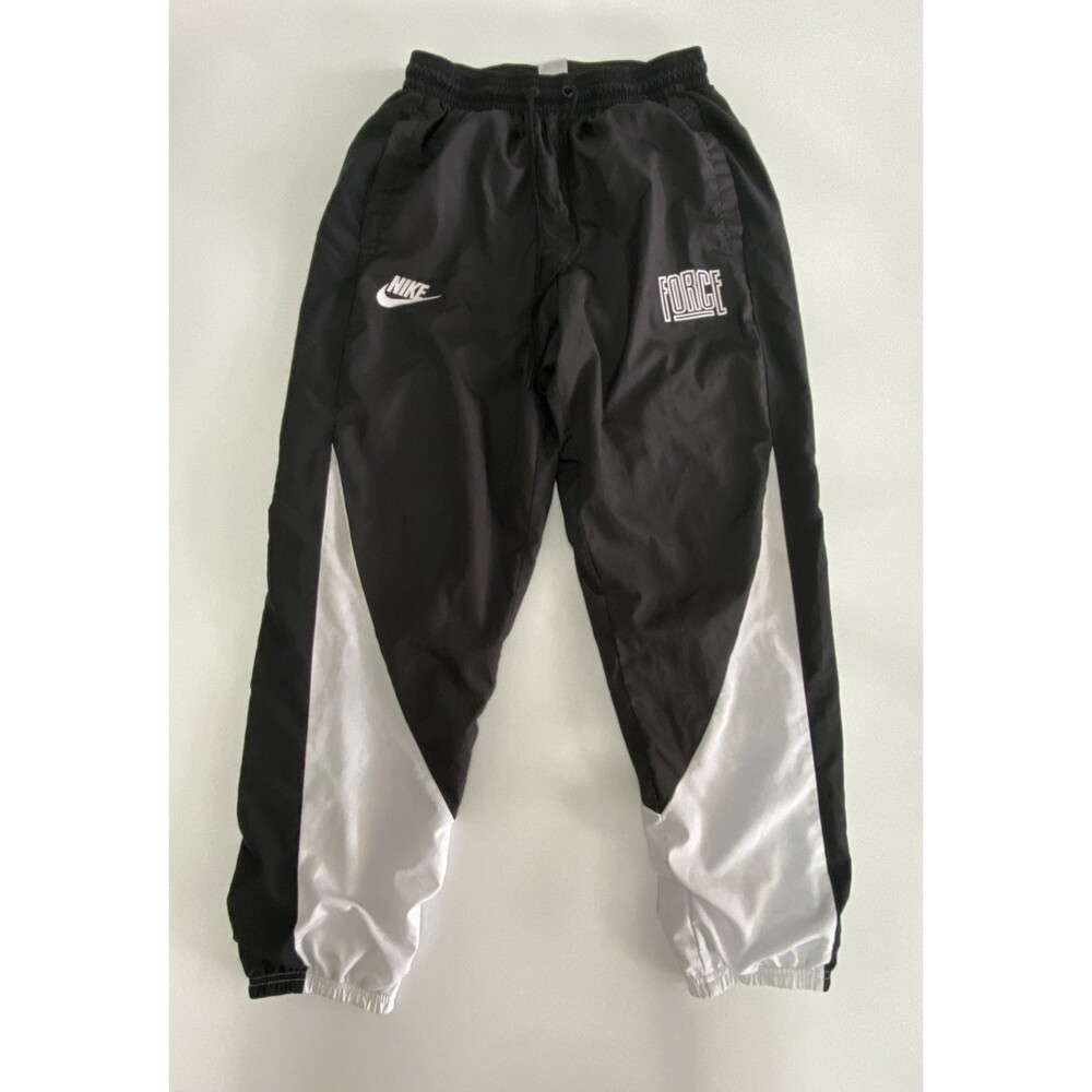 Nike Force Men's Medium Athletic Track Pants Black White Lined FB6966-010 - Picture 1 of 14